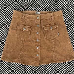 Rhythm Tan Mini Skirt with Button Detail